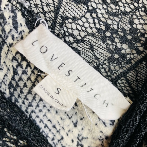 Lovestitch Women's snake print spaghetti strap camisole with lace accent, Sz S - Picture 7 of 11